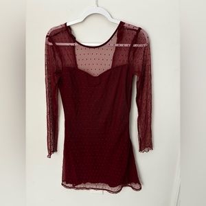 Hollister Small maroon netted dress